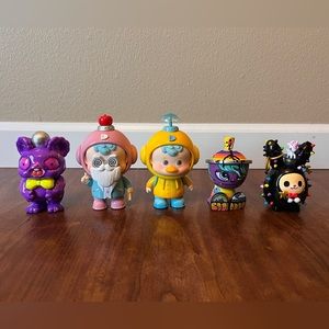 Tokidoki, Nicky Davis, F. UN x AGAN, DUIDUI, Kawaii figure lot of 5 figures